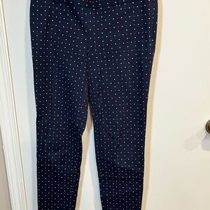 J. Crew Navy Polka Dot Ankle Pants